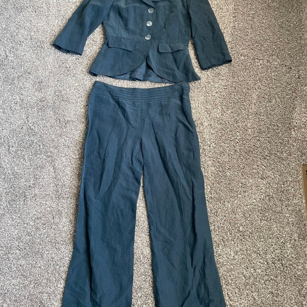 Poetry Women's Navy Pants & Blazer Set